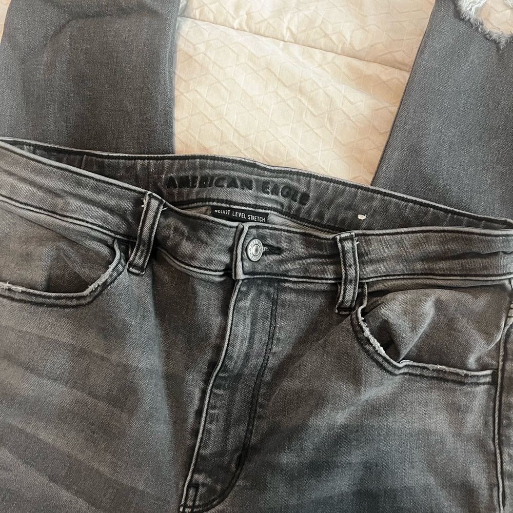 American Eagle  hi rise begging ripped jeans